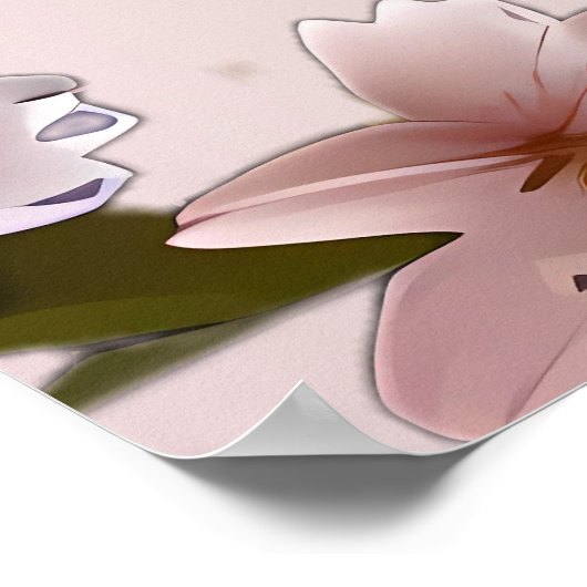 Blühende Romantik: Ein Blumenthema Poster (Ecke)