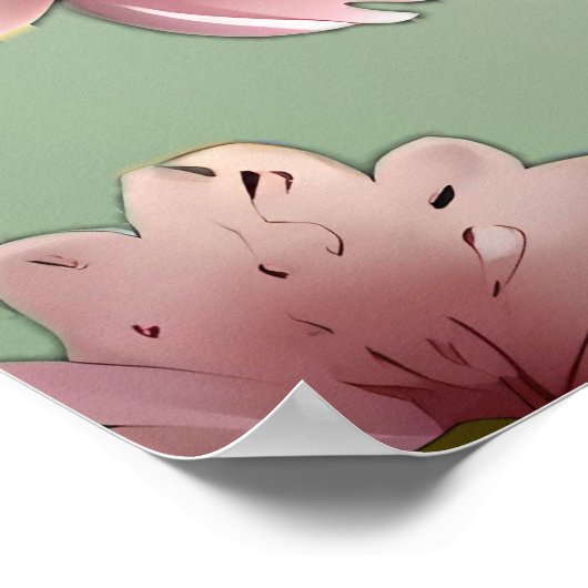 Blühende Romantik: Ein Blumenthema Poster (Ecke)