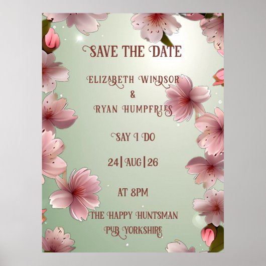 Blühende Romantik: Ein Blumenthema Poster (Vorne)