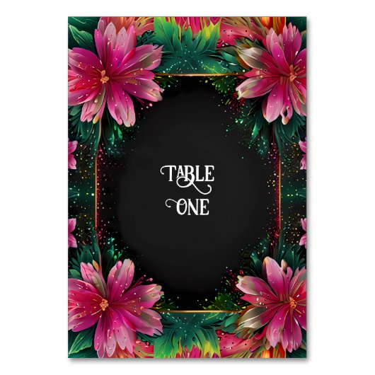 Blühende Romantik: Ein Blumenthema Tischnummer (Vorderseite)