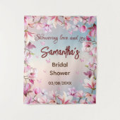 Blühende Romantik - Hintergrund des Brautparty Wandteppich (Vorderseite)