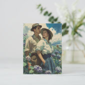 Blühende Romantik in Hydrangea-Feldern Postkarte (Stehend Vorderseite)
