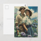 Blühende Romantik in Hydrangea-Feldern Postkarte (Vorne/Hinten)