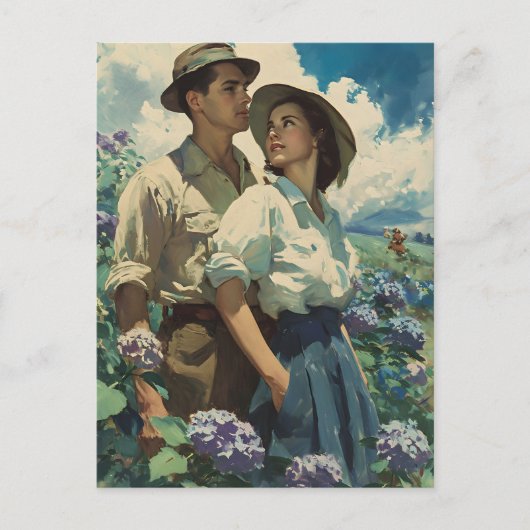 Blühende Romantik in Hydrangea-Feldern Postkarte (Vorderseite)