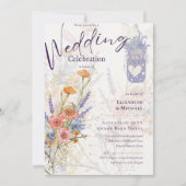 Blühende romantische Blumenhochzeit Einladung (Vorderseite)