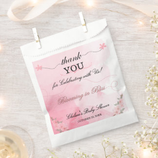 Blühende rosa Aquarellkunst Danke Babydusche Geschenktütchen