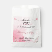 Blühende rosa Aquarellkunst Danke Babydusche Geschenktütchen (Vorderseite)