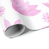 Blühende rosa Blume Aquarell Geschenkpapier (Rolleneckpunkt)