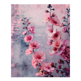 Blühende rosa Blume Fotodruck