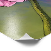 Blühende rosa Blume Fotodruck (Ecke)