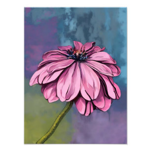 Blühende rosa Blume Fotodruck
