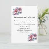 Blühende Rosa Blume Hochzeit Einladung (Stehend Vorderseite)