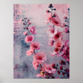 Blühende rosa Blume Poster (Vorne)