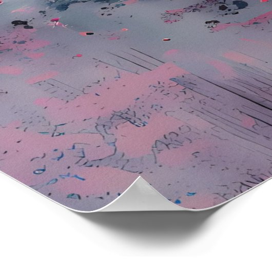 Blühende rosa Blume Poster (Ecke)