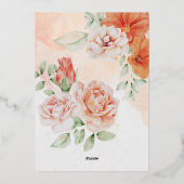 Blühende rosa Blume Twin Girls Babydusche Folieneinladung (Rückseite)