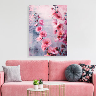 Blühende rosa Blumen Leinwanddruck