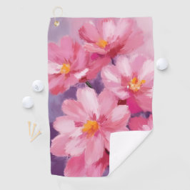 Blühende rosa Blütenblätter | Blumenmalerei Aquare Golfhandtuch