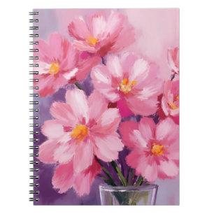 Blühende rosa Blütenblätter Blumenmalerei Aquare Notizblock