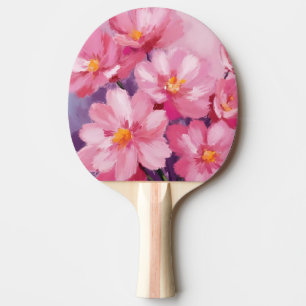 Blühende rosa Blütenblätter Blumenmalerei Aquare Tischtennis Schläger