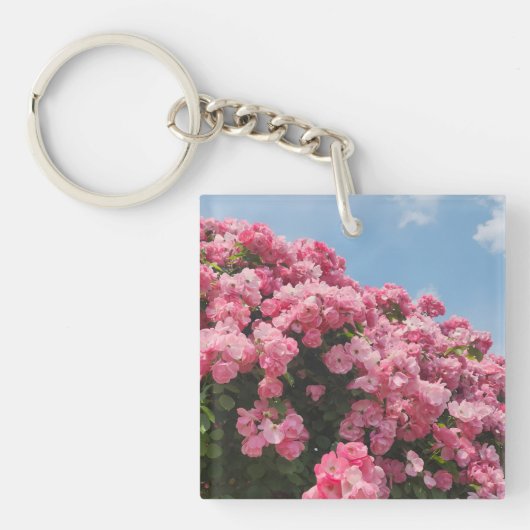 Blühende rosa Kaskade Schlüsselanhänger (Vorderseite)