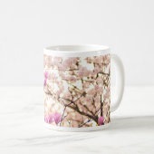 Blühende rosa Lila Magnolias-Frühlingsszene Blume Kaffeetasse (VorderseiteRechts)