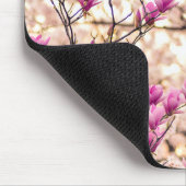 Blühende rosa Lila Magnolias-Frühlingsszene Blume Mousepad (Ecke)