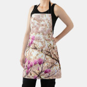 Blühende rosa Lila Magnolias-Frühlingsszene Blume Schürze (InSitu)