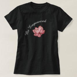 Blühende Rosa Lotus Wasserlilie auf Schwarz Inspir T-Shirt