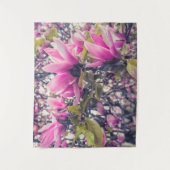 Blühende rosa Magnolia Nah Wandteppich (Vorderseite)