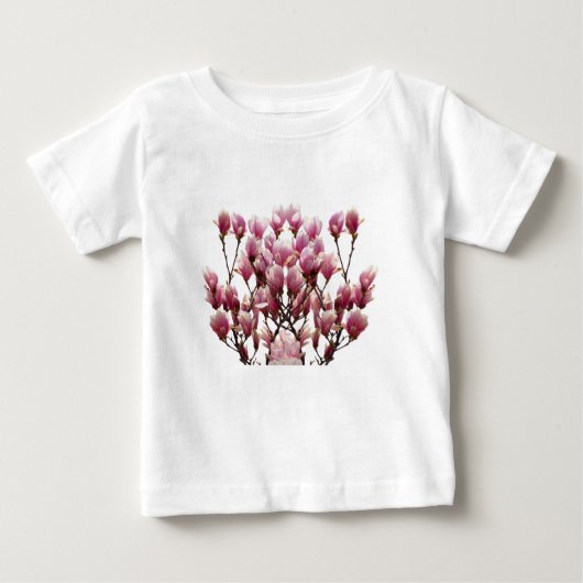Blühende rosa Magnolias-Frühlingsstimmung in der B Baby T-shirt (Vorderseite)