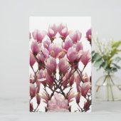 Blühende rosa Magnolias-Frühlingsstimmung in der B Briefpapier (Stehend Vorderseite)
