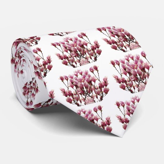 Blühende rosa Magnolias-Frühlingsstimmung in der B Krawatte (Gerollt)