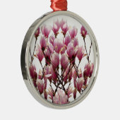 Blühende rosa Magnolias-Frühlingsstimmung in der B Ornament Aus Metall (Rechts)