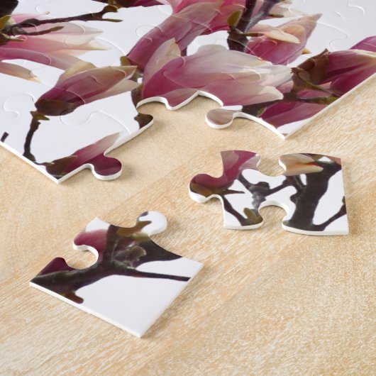 Blühende rosa Magnolias-Frühlingsstimmung in der B Puzzle (Seite)