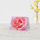 Blühende rosa Rose Notecard Karte (Gelbe Blume)