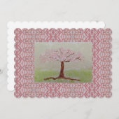 Blühende rosa Tree Note Card Einladung (Vorne/Hinten)