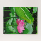 Blühende rosa Wasserlilie Puzzle (Horizontal)