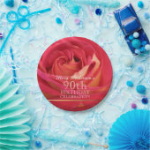 Blühende Rose 90. Geburtstag Feier Party PP Pappteller (Party)