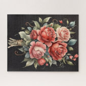 Blühende Rose Aquarelle Puzzle (Horizontal)