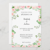 Blühende Rose Einladung (Vorne/Hinten)