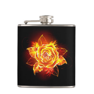 Blühende Rose Flachmann