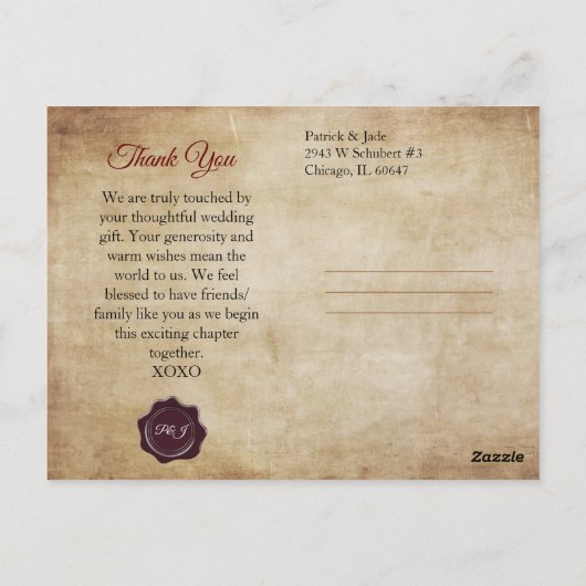 Blühende Rose Foto Vielen Dank Postkarte (Rückseite)