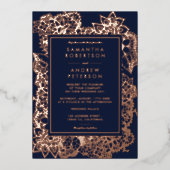 Blühende Rose Goldmedaille Folieneinladung (Vorderseite)