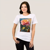 Blühende Rose Grafischer T - Shirt (Vorderseite voll)