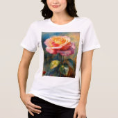 Blühende Rose Grafischer T - Shirt (Vorderseite)