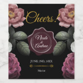 Blühende Rose Imitate Wachs Siegel Weinetikett (Einzelnes Label)