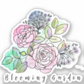 Blühende Rose in Aquarellfärben T - Shirt Baby B Aufkleber (Vorderseite)