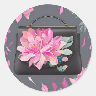 Blühende Rose KI-Kunst Runder Aufkleber