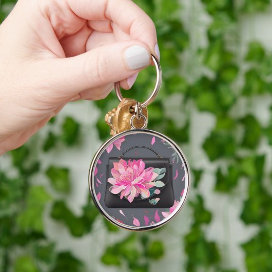 Blühende Rose KI-Kunst Schlüsselanhänger (Hand)