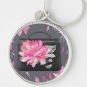 Blühende Rose KI-Kunst Schlüsselanhänger (Vorne)